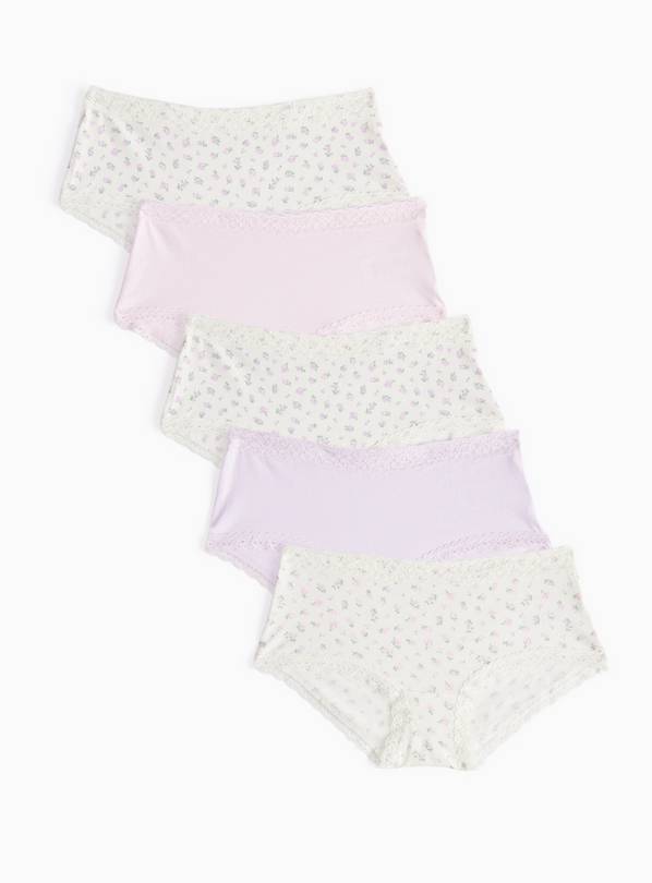 Cream Ditzy Print Shorts 5 Pack  7-8 years